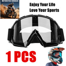 Motorcycle Goggles Anti Fog Clear Lens Shatterproof Over Glasses Ski Goggles