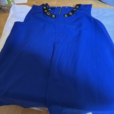 Alfani Blue Sleeveless Shirt-6p