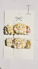Cute Kawaii Cream Glue Hair Clips Handmade Sweet Hair Accessories 1 Set -2 Pcs