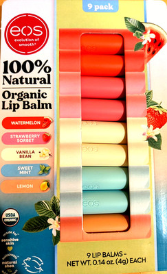 EOS Organic Lip Balm Assorted Flavor 9 Counts