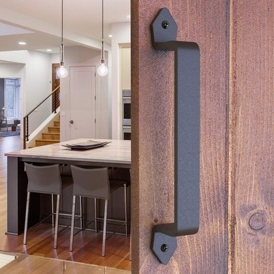 #ad 10 Inch Rustic Barn Door Handle Pull Black Steel Pull for Sliding Doors Ga... $14.67