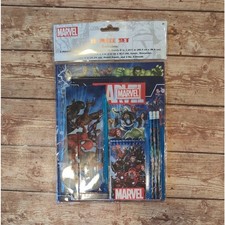 NEW Stationery 11pc Set Marvel Heroes Portfolios Theme Book Pencil Ruler Eraser