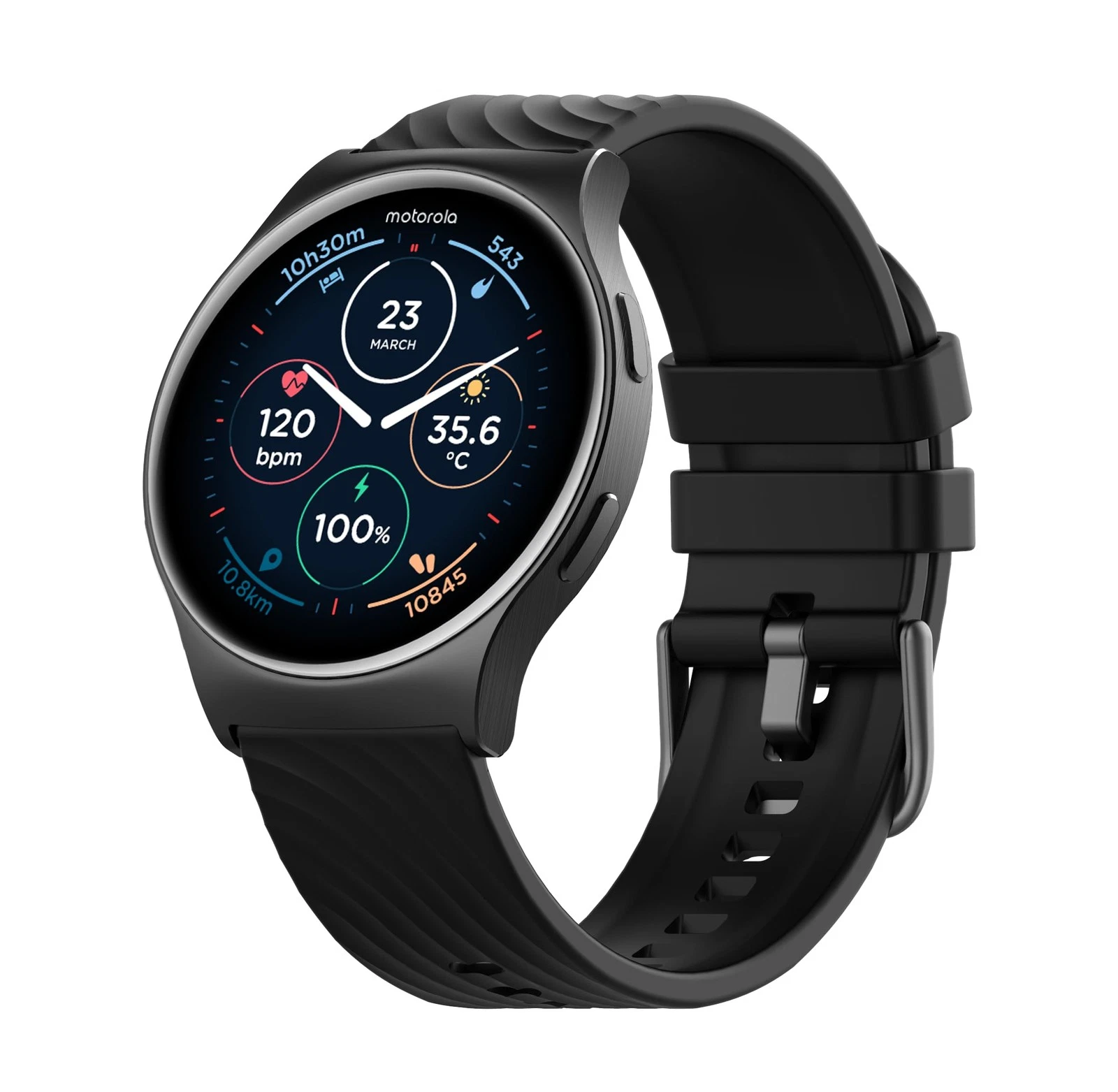 Motorola Moto Watch 120 - Premium Bluetooth Smartwatch with AMOLED Display,