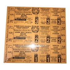 TICKET STUB MLB Detroit Tigers American League Championship Unused Error Sheet