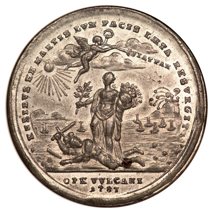 1783 G.BRIT BHM-255 PEACE OF VERSAILLES WM NGC AU50 - Image 2 of 3