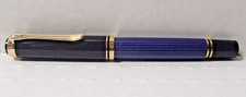 Pelikan Souveran R400 Roller Ball Pen Blue Black Stripe