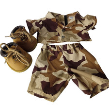Build A Bear BABW Military Army Desert Camo Shirt Shorts Pants Tan Boots