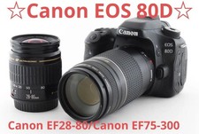 Canon EOS 80D Digital Camera Double Lens Set EF28-80 EF75-300 Excellent