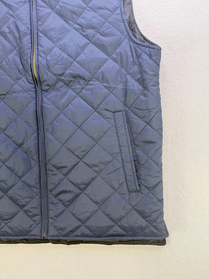 Chaleco acolchado vintage resistente a la intemperie azul M/M bolsillos con cremallera capa aislante Foto 4 de 4