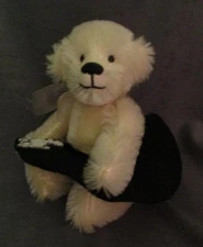 BEARS with ATTITUDE 8" White Mohair Artist BEAR in Poodle Skirt by Minnette TAG