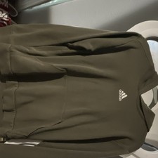 adidas Green Pullover Hoodie S Fleece Polyester Long Sleeve Pockets Logo
