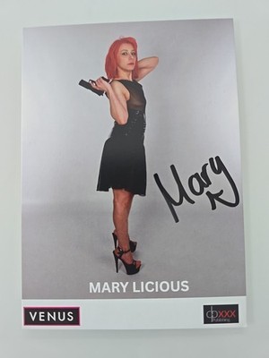 MARY LICIOUS AUTOGRAMM SIGNIERT AUTOGRAPH SIGNED Autogrammkarte Erotik MODEL
