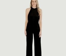 A New Day Women's Velvet Jumpsuit Halter Neckline Side Pocket
