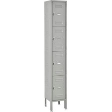 Global Industrial Four Tier 4 Door Locker 12"Wx15"Dx18"H Gray Unassembled
