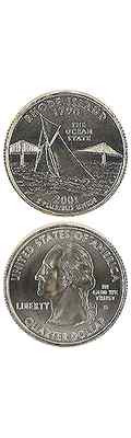 USA State Quarter 2001 (D) UNC (KM# 320) 'Rhode Island, Segelboot/Sailboat'