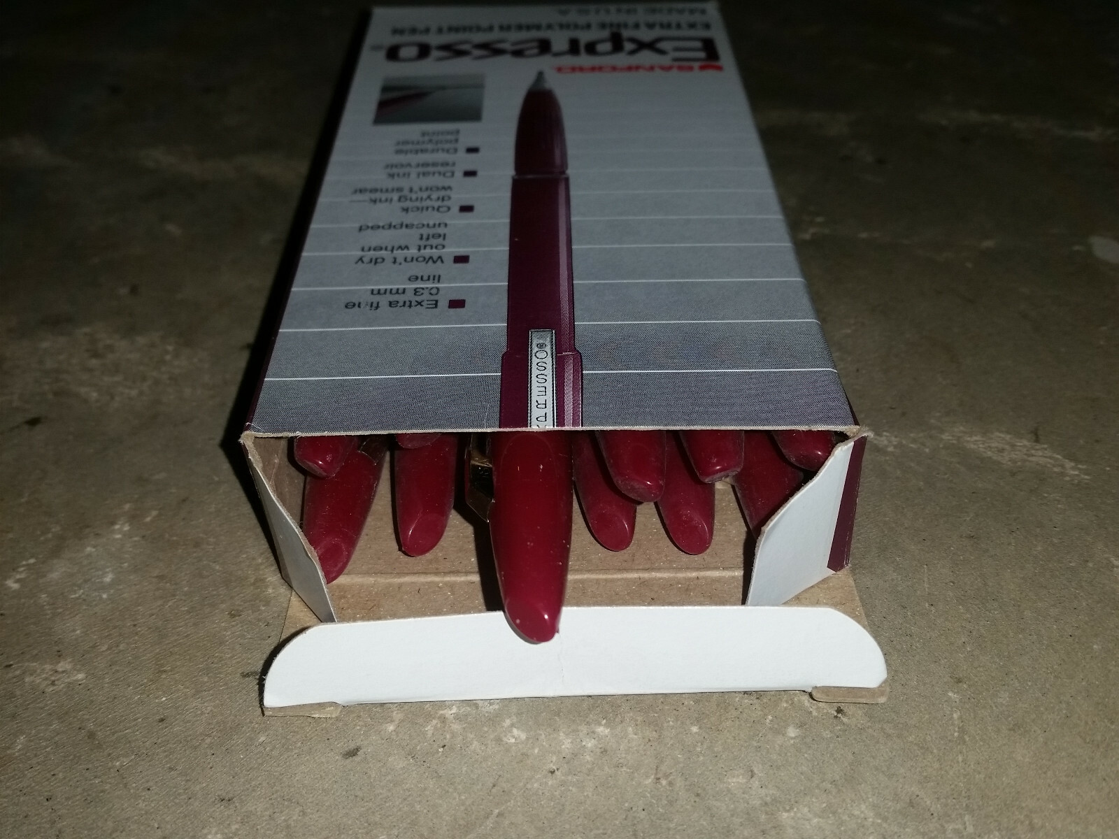 Box/12 Sanford Expresso Extra Fine Polymer Point Pen Brown Burgundy