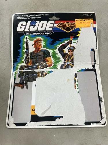 1988 G.I. GI Joe Night Force Outback & Crazylegs Full Uncut File Card Back D49