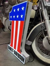 #1 Harley Davidson Neon Sign LED Mancave Garage Evil Knievel American Shovelhead