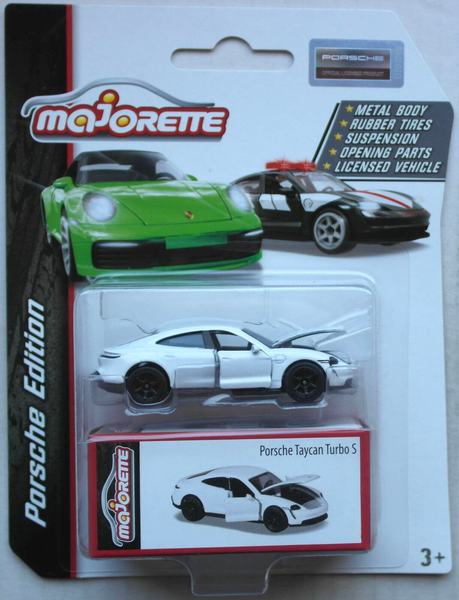 Majorette Deluxe Porsche Edition Taycan Turbo S Weiß Neu/Ovp Elektroauto White-image