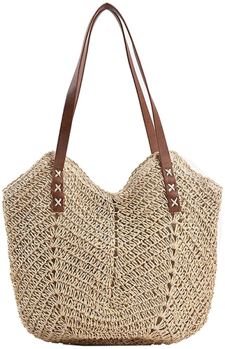 Straw Summer Beach Bag Women Woven Handbag Tote Shoulder Rattan Crossbody Style - Picture 10 of 12