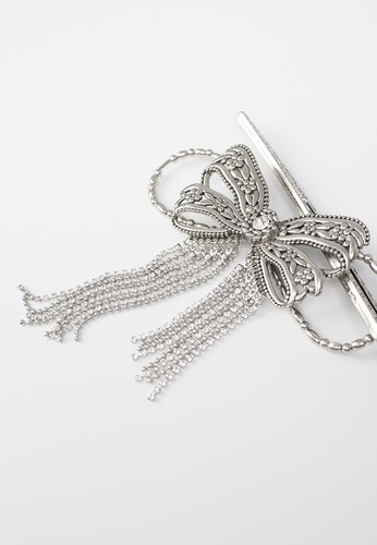 Lilla Rose Adora Silver Bow Flexi Haarklammer FX-3136 M (Medium) - Bild 3 von 4