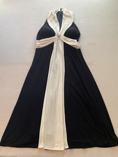 Jessica Howard Cocktail Dress Womens Size 12 Black White Fit  Flare V-Neck Zip