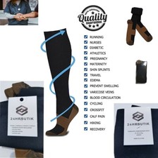 Compression Socks 15-20mmHg Calf Support Stocking S-XXL Men's Women's 3 Pairs 