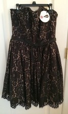 NWT Robert Rodriguez For Target Neiman Marcus Womens Black Tan Lace Strapless 4