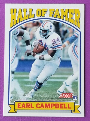 1991 Score #674 Earl Campbell OILERS RB HALL OF FAMER football