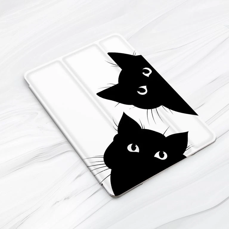 Capa fofa gatinho gato preto animal para iPad 10.2 Air 3 4 5 Pro 9.7 11 12.9 Mini - Imagem 3 de 4