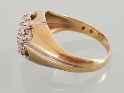 ZALES JTC 60s 70s 14K Yellow Gold Cut Out Scalloped Diamond