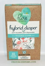 Pampers Pure Protect Hybrid Diaper Reusable Cloth Diaper Cover 0-30 Month Floral