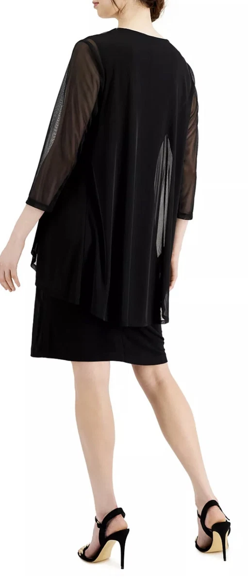 Women s Formal Dress Plus Size 24W 3 4 Sleeves CONNECTED Sheer