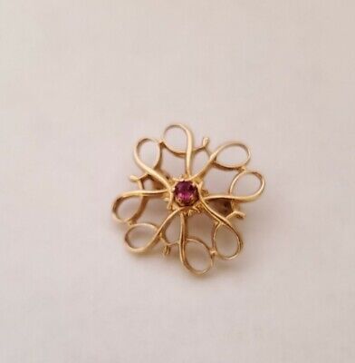 R 1/10 10k Y/GOLD FILLED AVON SERVICE AWARD BROOCH PIN RUBY R 1/10 10k Y/GOLD FILLED AVON SERVICE AWARD BROOCH PIN RUBY