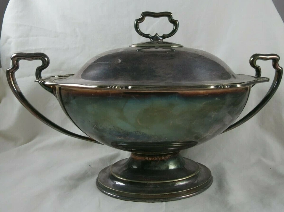 Tapa de puré Atkin Brothers plateada con patas 5994 W Batty Son Manchester Inglaterra Foto 3 de 4