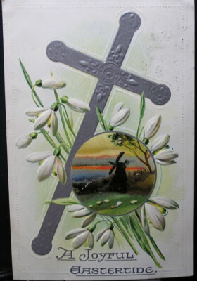 Vtg Easter postcard - 1909 - Tucks- posted - Franklin Stamp