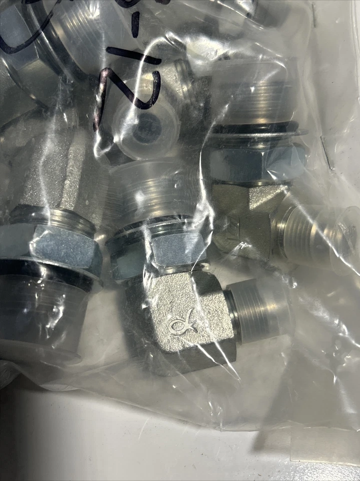 6801-08-12 3/4" NPT ORB TO 1/2" JIC 90° STEEL ELBOW FITTING (LOT OF 10) - Image 2 of 2