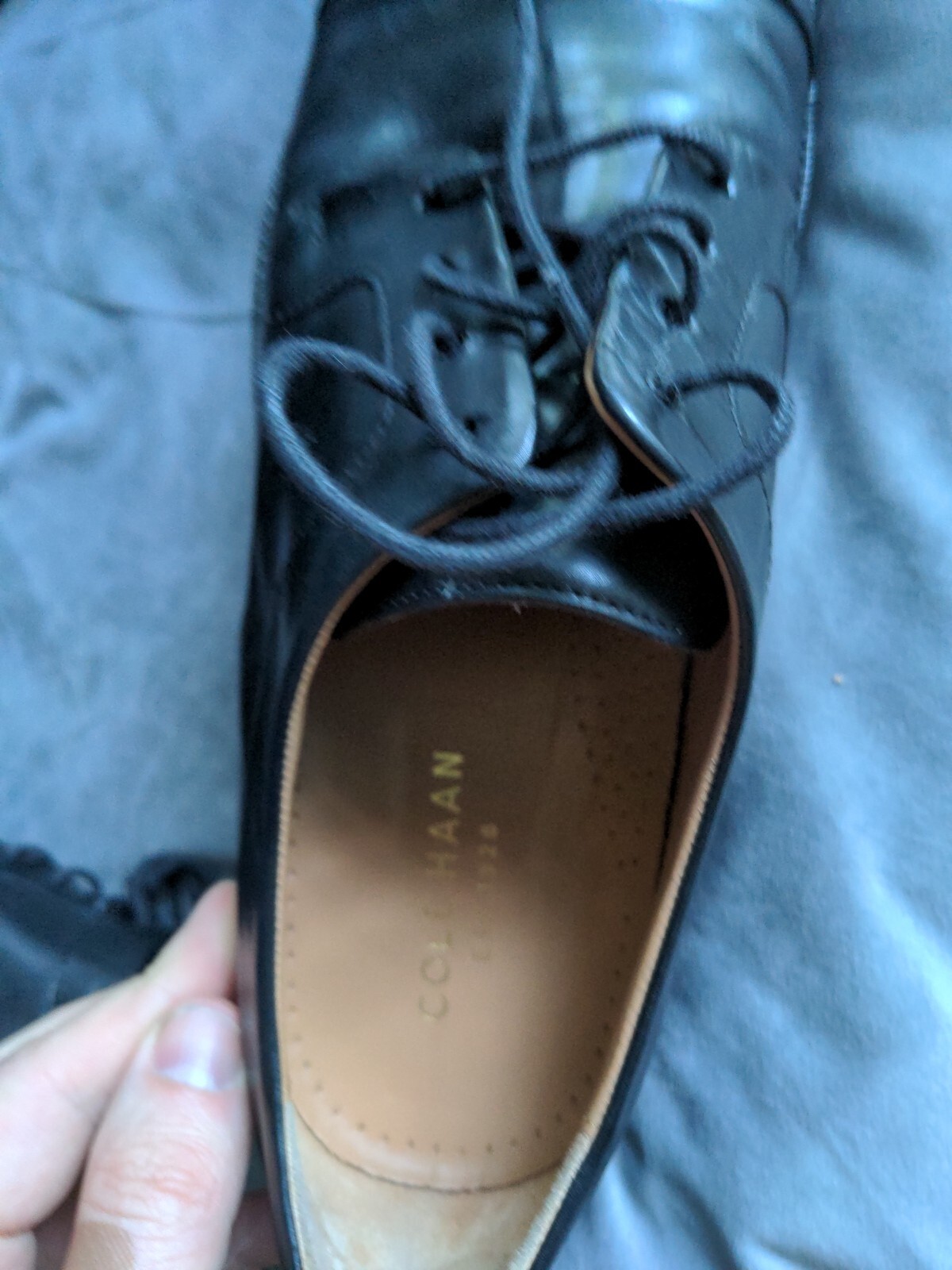 SAOLA Scarpe da uomo nere in pelle Cole Haan Warren Cap Toe Oxford taglia 10 C20155