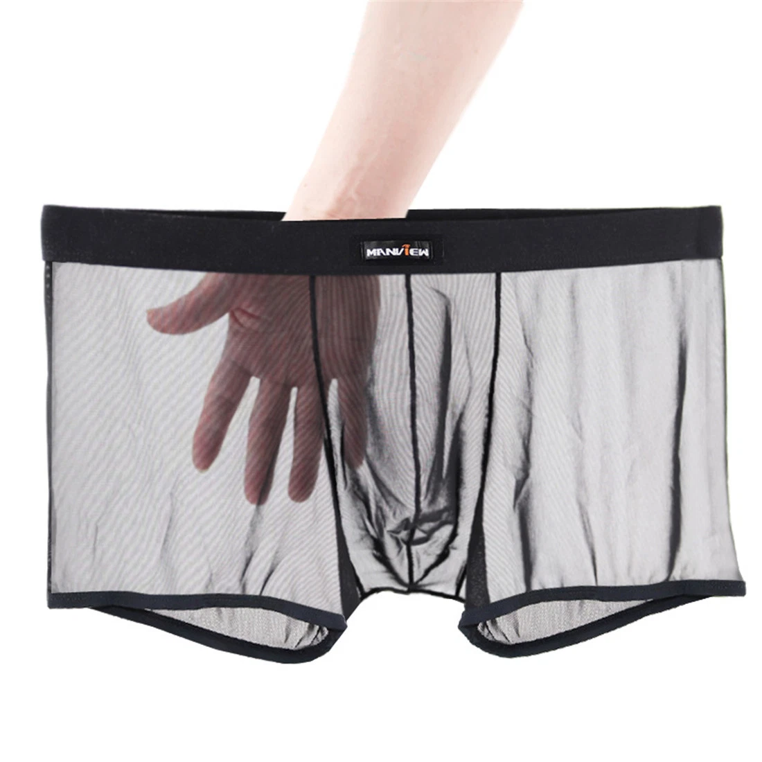 Men's Sexy Comfortable Mesh Transparent Pouch Boxer Briefs/Trunks