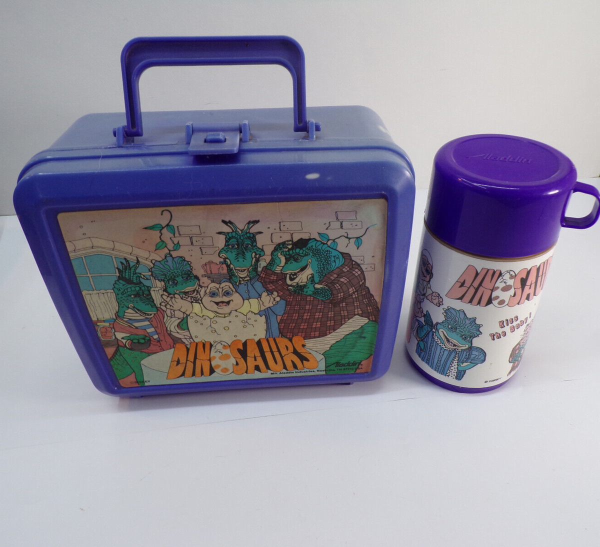 Vintage Aladdin 1990s Disney Dinosaurs Purple Plastic Lunchbox