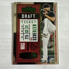 Max Scherzer- 2020 Panini Contenders Draft Ticket Green Parallel Serial #073/299