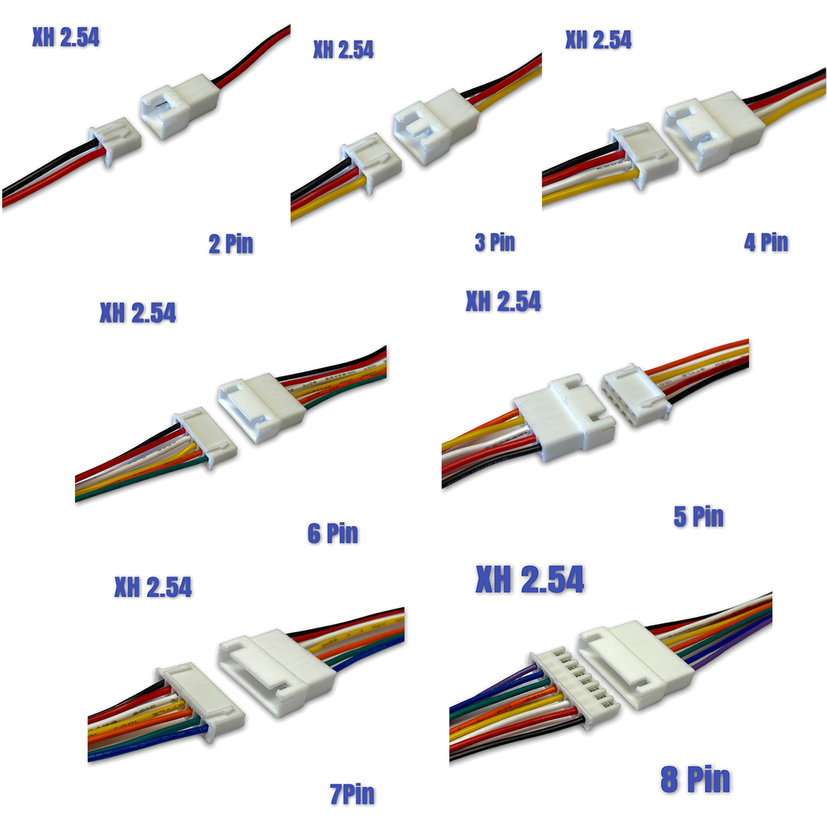 100 Stücke JST XH 2,54mm Pitch 2/3/4/5 Pin Kunststoff Shell Stecker Weibliche Jack Buchse Terminals Gehäuse Draht Stecker XH2.54 Weiß
