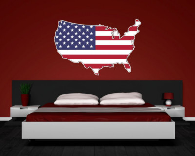Samunshi USA Amerika Wandtattoo Nationalfarben Flagge Fahne  8 Größen