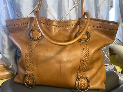 Frye Leather Shopper Tote Shoulder Bag brown