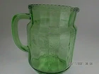 Depression "Cameo" 6" Juice Pitcher w/Braided lip 36 oz. GREAT** Has uranium**