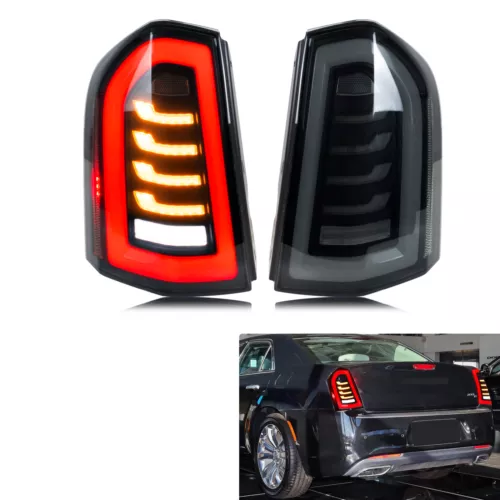 LED Tail Lights for Chrysler 300 300C 2011-2014 Sequential Animation Rear Lamps - Foto 2 di 24