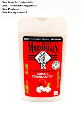 Duschgel Mohn + Baumwoll-Milch Le Petit Marseillais Mohnblumen Duschcreme 250ml