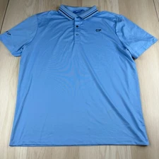 Redvanly x Wheels Up Mens Blue Performance Golf Activewear Polo Shirt Size XL