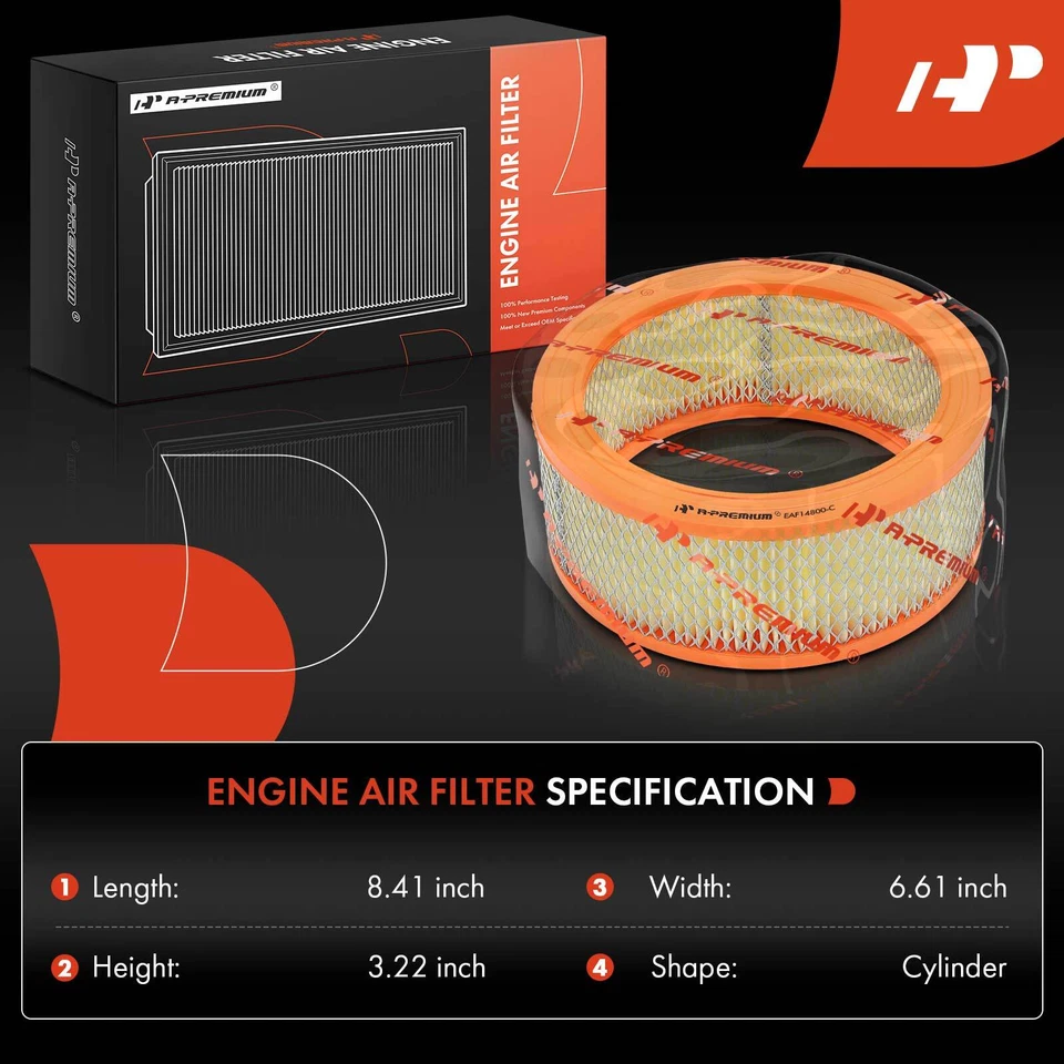 Filtro de aire de motor A-Premium para Ford Falcon 1962-1967 Galaxie LTD Mercury Comet Foto 2 de 4