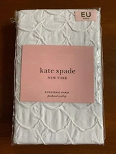Kate Spade NY Puckered Scallop ONE Euro Sham White Carnation 26x26 NEW